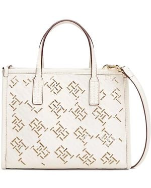 Tommy Hilfiger City Th Cut-Out Pattern Tote Bag - Natural