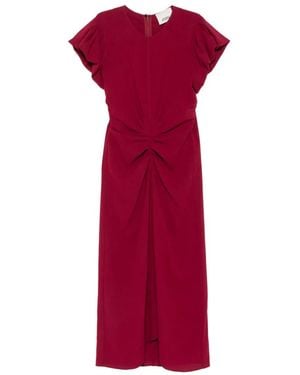 Isabel Marant Terena Gathered Cap-Sleeve Midi Dress