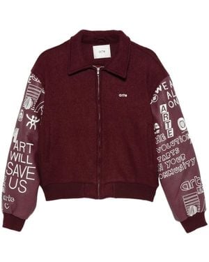 Arte' Logo-Detail Jacket - Red