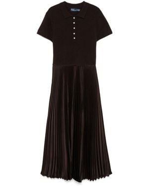 Polo Ralph Lauren Paneled Knit Midi Dress - Black