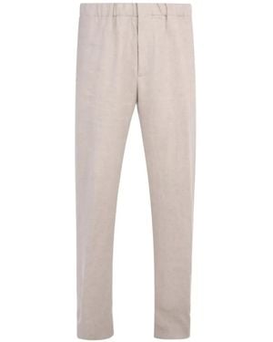 Lardini Elasticated-Waistband Trousers - Natural