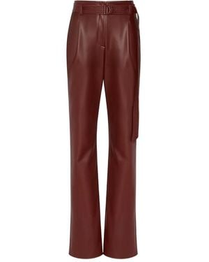 LAPOINTE Belted Leather Trousers - Red