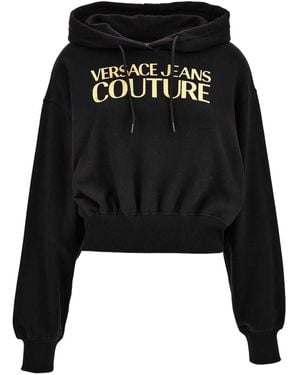 Versace Jeans Couture Sudadera con capucha y logo - Negro