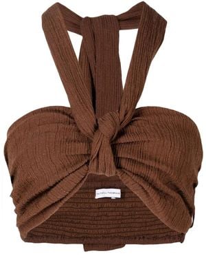 Faithfull the Brand Glenda Halterneck Top - Brown