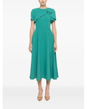 Nissa Ruffled A-Line Midi Dress - Green