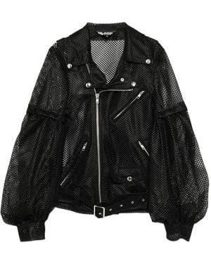 COMME DES GARÇON BLACK Mesh-Panelled Puff-Sleeve Jacket - Black