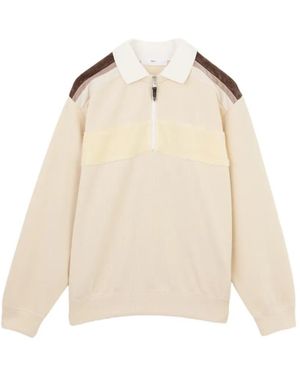 Toga Panelled Zip-Up T-Shirt - Natural
