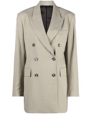 Acne Studios Double-Breasted Herringbone Blazer - Natural