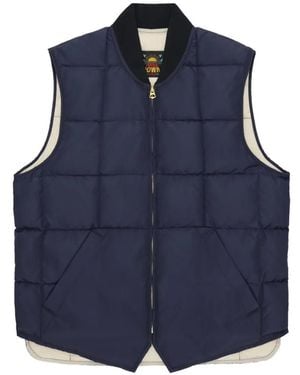 Fortela Vest 1 Quilted-Pattern Gilet - Blue
