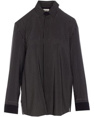 Saint Laurent Gestreiftes Hemd - Schwarz
