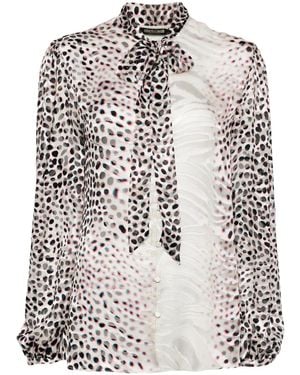 Roberto Cavalli All-Over Graphic Print Shirt - Black