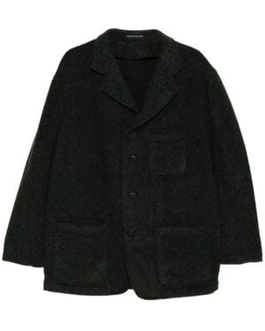 Yohji Yamamoto X Masses Herringbone Wool Jacket - Black