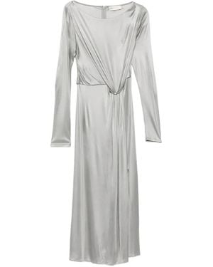 Tory Burch Ruched Midi Dress - Gray