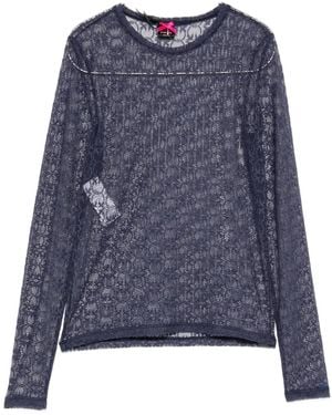 Pinko Lace Long-Sleeve Blouse - Blue