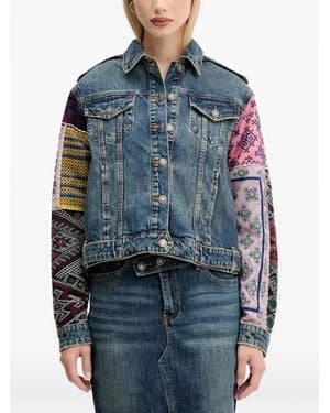 Desigual Button Denim Jacket - Blue