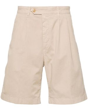 Canali Mid-Rise Chino Shorts - Natural