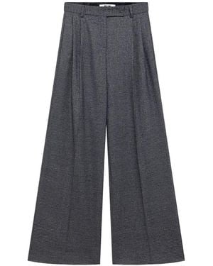 MSGM Karierte Hose Mit Falten - Grau