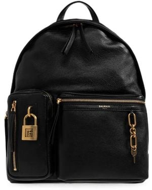 Balmain Rucksack Mit Schloss - Schwarz