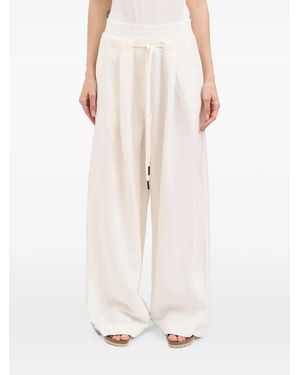 Andrea Ya'aqov Wide-Leg Drawstring Trousers - White