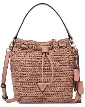 Guess Bolso Bombonera Ofelia Entretejido - Rosa
