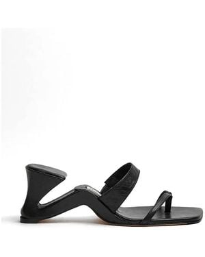Miista Sculptural-Heel Toe-Strap Sandals - White