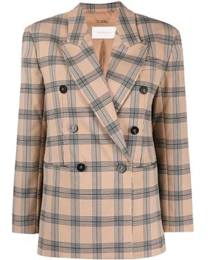 Zimmermann Deconstructed Check Motif Wool-Blend Cavalry Jacket - Multicolour