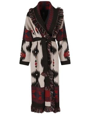 Alanui Icon Jacquard Fringe Coat - Black