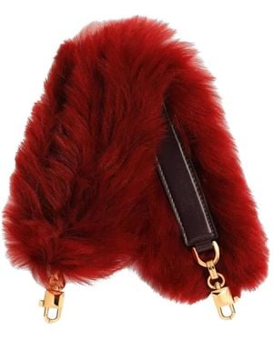 Dolce & Gabbana Shearling And Palmellato Calfskin Bag Shoulder Strap - Red