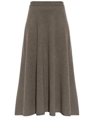 Fabiana Filippi Ribbed-Knit Midi Skirt - Brown