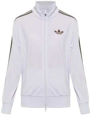 adidas Firebird Logo-Embroidered Stripe-Detail Track Jacket - White