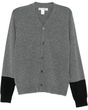 Comme des Garçons Colour-Block Wool Cardigan - Grey