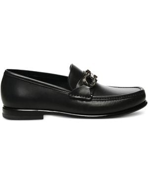 Ferragamo Loafers Met Gancini Detail - Zwart