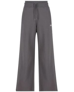 The North Face Embroidered Logo Wide-Leg Trousers - Grey