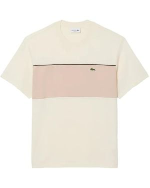 Lacoste Colourblock Crewneck T-Shirt - White