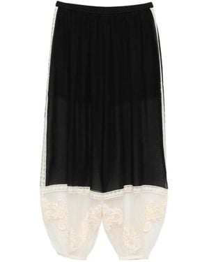 Zimmermann Roselight Harem Lace-Trim Pants - Black