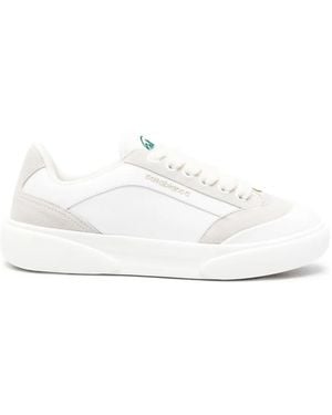 CASABLANCA Suede-Panelled Logo-Print Trainers - White