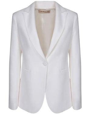 Blanca Vita Blazer À Simple Boutonnage - White