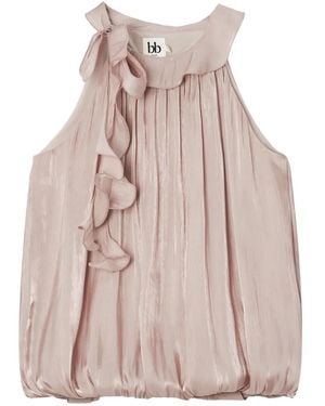 B+ AB Blouse Dos Nu À Volants - Pink