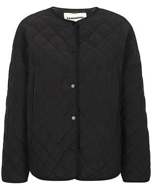 Sandbeige Quilted Jacket - Black