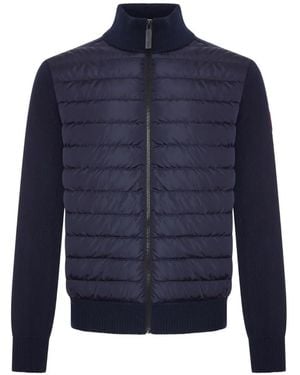 Canada Goose Hybridge Quilted-Panel Knit Jacket - Blue