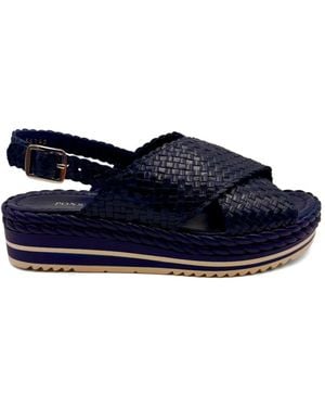 Pons Quintana Milan Woven Crossover Sandals - Blue