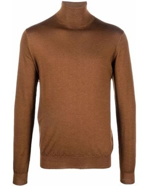 Dell'Oglio Roll-Neck Merino Wool Jumper - Brown