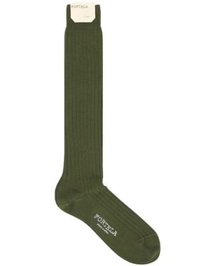 Fortela Ribbed Knee-High Socks - Green