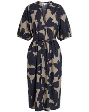 MEIMEIJ Floral-Print Belted Midi Dress - Black