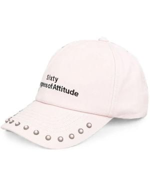 Miss Sixty Studded Slogan-Embroidered Cap - Pink