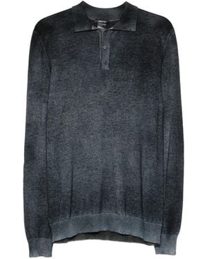 Avant Toi Faded-Effect Polo Shirt - Blue