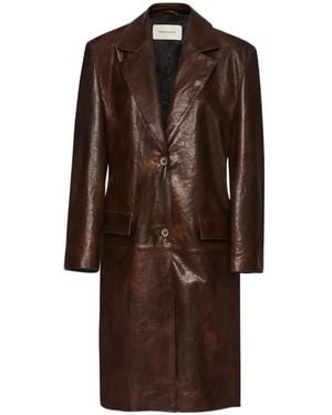 Magda Butrym Button-Up Leather Coat - Brown