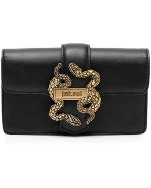 Just Cavalli Logo-Detail Clutch Bag - Black