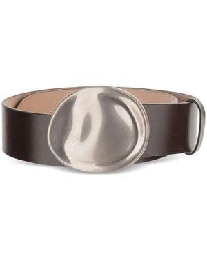 KHAITE Keefe Oval-Buckle Belt - Grey