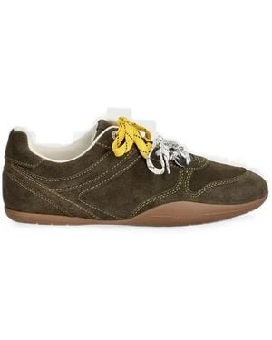 Guess Besar Suede Contrast-Stitched Sneakers - Green